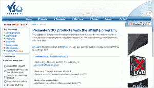 VSO Software affiliate information page