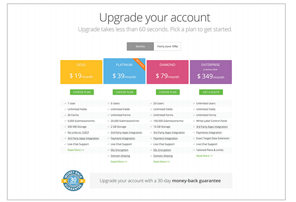 Upgrade account