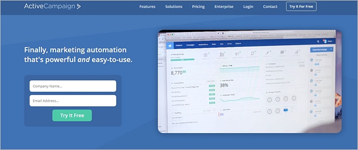 Active Campaign Homepage