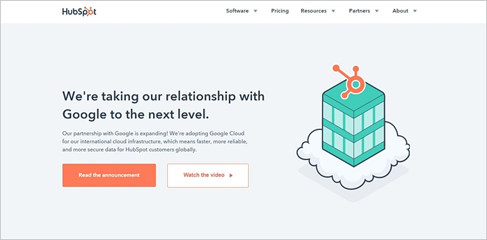 Hubspot homepage