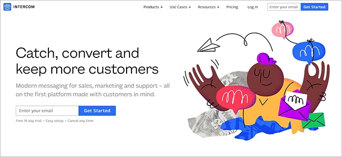 Intercom Homepage Modern Messaging
