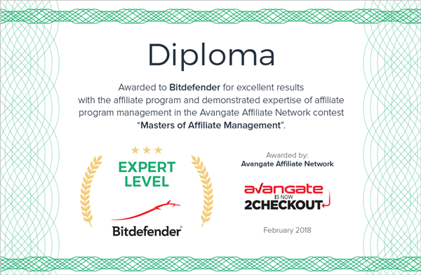 Diploma Masters of Affiliate Management - Bitdefender