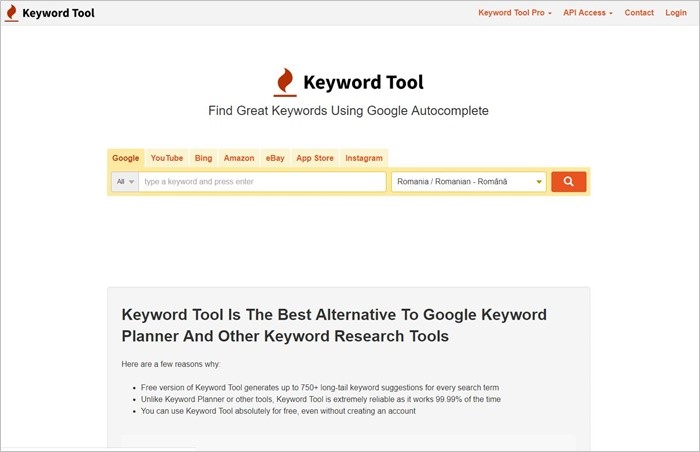 KeywordTool