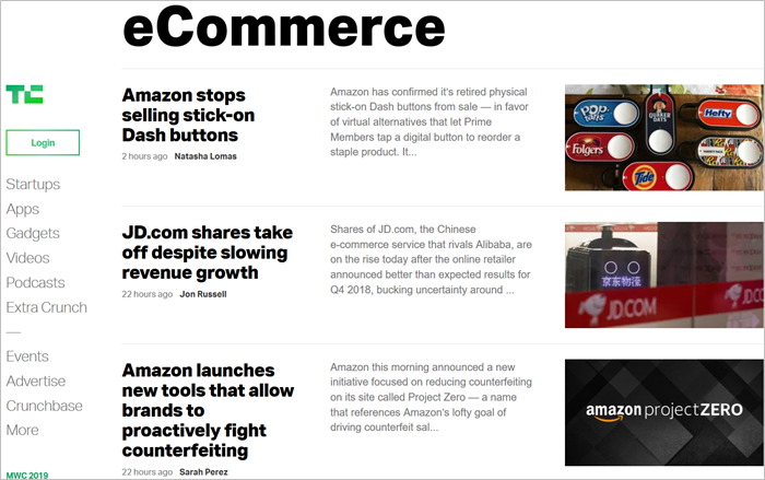 TechCrunch eCommerce