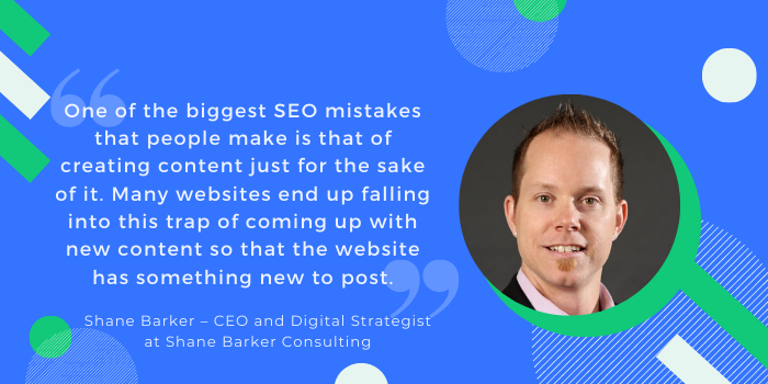 SEO mistake by Shane Barker