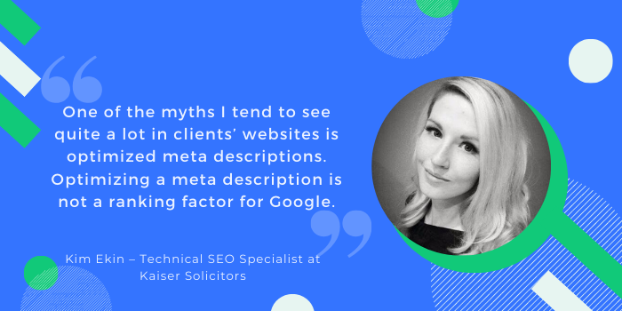 SEO myth by Kim Ekin