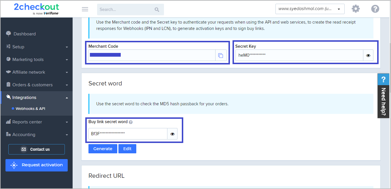 2checkout magento integration step 5 - 2checkout cpanel