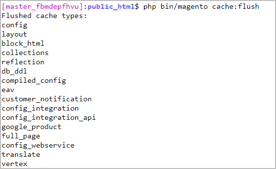 clear cache command